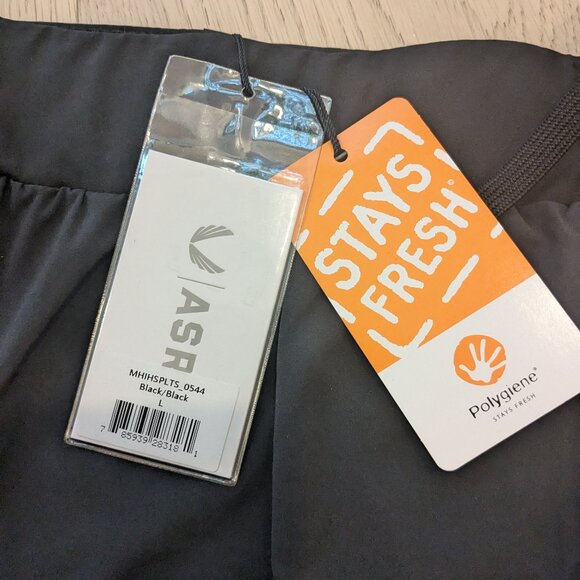 ASRV Sportswear Ultralight 5" high split liner short, black/black, large, mens. - Picture 3 of 8